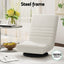 Floor Lounge Folding Swivel Sofa Chair and 2 Tier Round End Side Table Set