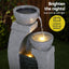 Gardeon Solar Fountain Water Feature Outdoor Fountain Indoor 3-Tier Cascading Grey