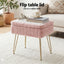 Storage Ottoman Vanity Foot Stool Pink