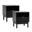 Apia Bedside Table Black (Set of 2)