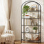 5 Tiers Bookshelf Industrial Etagere Bookcase Display Shelf Black
