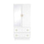 Artiss LED Wardrobe Cabinet Clothes Storage with Mirror 2 Drawers Hanging Rail