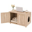 Artiss 2-In-1 Coffee Table Pet Cat House Wooden Side Table Storage Cabinet 80x50x55CM