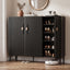 Artiss Shoe Cabinet Fluted Style 25 Pairs Shoe Storage Cupboard Black