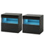 2x Bedside Table LED - HERES Black