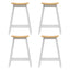 4x Bar Stools Wooden Chairs Oak