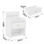 Bedside Table Drawer Charging Station White