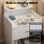 Bedside Table Drawer Charging Station White
