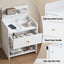 Bedside Table Drawer Charging Station White