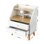Bedside Table 2 Drawers Charging Station White and Pine