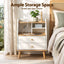 Bedside Table 2 Drawers Charging Station White and Pine