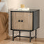 Artiss Bedside Table Side End Table Slidng Doors Storage Nightstand Black BORIS