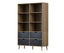 Artiss Bookshelf with 4 Drawers - MITZI Oak and Blue