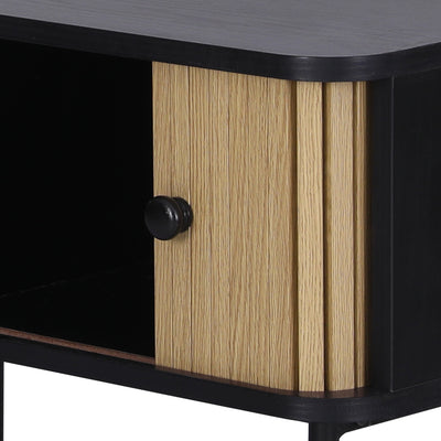 Artiss Coffee Table Sliding Drawer Door Black Boris