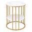 Coffee Table 2-Tier Round Marble Effect White&Gold