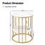 Coffee Table 2-Tier Round Marble Effect White&Gold