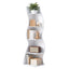 5-Tier Bookshelf Corner Shelf S-shaped Storage Rack White