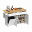 Kitchen Island Trolley Rolling Serving Cart Storage Drawer Cabinet 150cm White