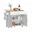 Kitchen Island Trolley Rolling Serving Cart Storage Drawer Cabinet 90cm White
