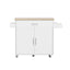 Kitchen Island Trolley Rolling Serving Cart Storage Drawer Cabinet 90cm White