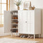 Shoe Rack Cabinet Storage Cupboard Adjustable Shelf White