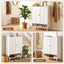 Shoe Rack Cabinet Storage Cupboard 3 Adjustable Shelves White