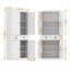 2x Buffet Sideboard Cabinet 6-Tier Storage Pantry Cupboard Drawer White