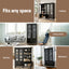 2x Buffet Sideboard Cabinet Pantry 5-Tier Storage Cupboard Fluted Black