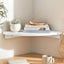 Corner Floating Wall Shelf Wall Mounted Display Rack Round Edge White 1pc