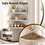 Corner Floating Wall Shelf Wall Mounted Display Rack Round Edge White 1pc