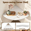 Corner Floating Wall Shelf Wall Mounted Display Rack Round Edge White 1pc