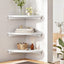 3pc Corner Floating Wall Shelf Wall Mounted Display Rack Round Edge White