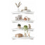 4pc Corner Floating Wall Shelf Wall Mounted Display Rack Round Edge White