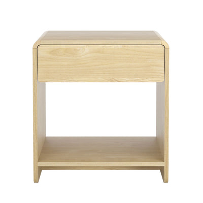 Artiss Bedside Table Drawer Open Shelf Pine