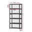 5-Tier Display Cabinet Storage Bookshelf Clear Shelf Black