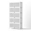 5-Tier Display Cabinet Storage Bookshelf Clear Shelf White