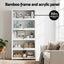 5-Tier Display Cabinet Storage Bookshelf Clear Shelf White