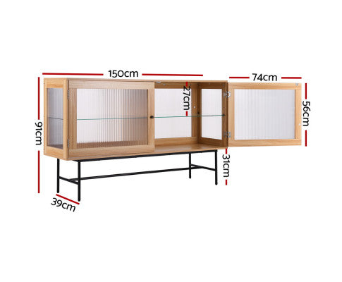 Artiss Buffet Sideboard Double Doors - Oak