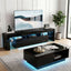 LED TV Unit & Coffee Table Set Storage Cabinet Black