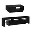 LED TV Unit & Coffee Table Set Storage Cabinet Black