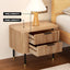 Artiss Bedside Table 2 Drawers Paulownia Wood Pine