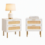 Artiss 2x Rattan Bedside Table 2 Drawers White