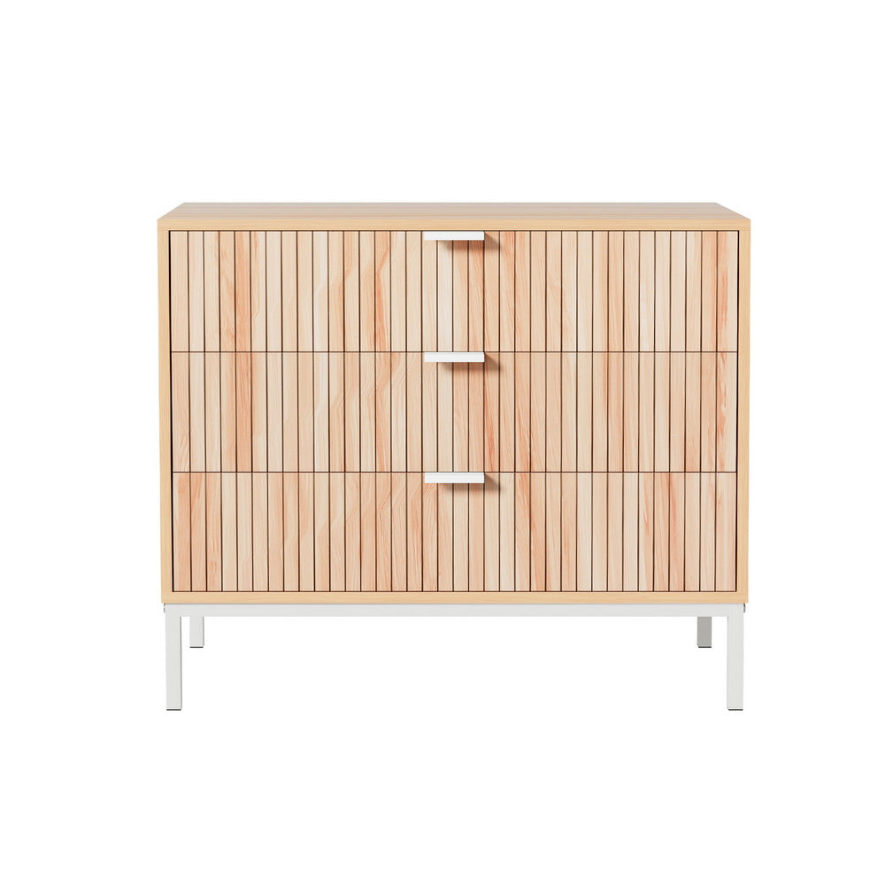 Artiss 3 Chest of Drawers - LURA Pine