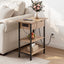 Coffee Table Side Bedside End Table Charging Station Flip-Top Storage 60cm Wood
