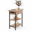 Coffee Table Side Bedside End Table Charging Station Flip-Top Storage 60cm Wood