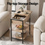 Coffee Table Side Bedside End Table Charging Station Flip-Top Storage 60cm Wood