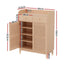 Shoe Rack Cabinet 4-Tier 16 Pairs Pine