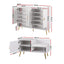 Shoe Cabinet Bench Set Adjustable Shelf Hallway Living Room White