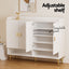Shoe Cabinet Bench Set Adjustable Shelf Hallway Living Room White