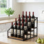 Artiss 4-Tier Wine Rack Tabletop Countertop Wine Bottle Holder 16 Bottles Freestanding Black & Wood